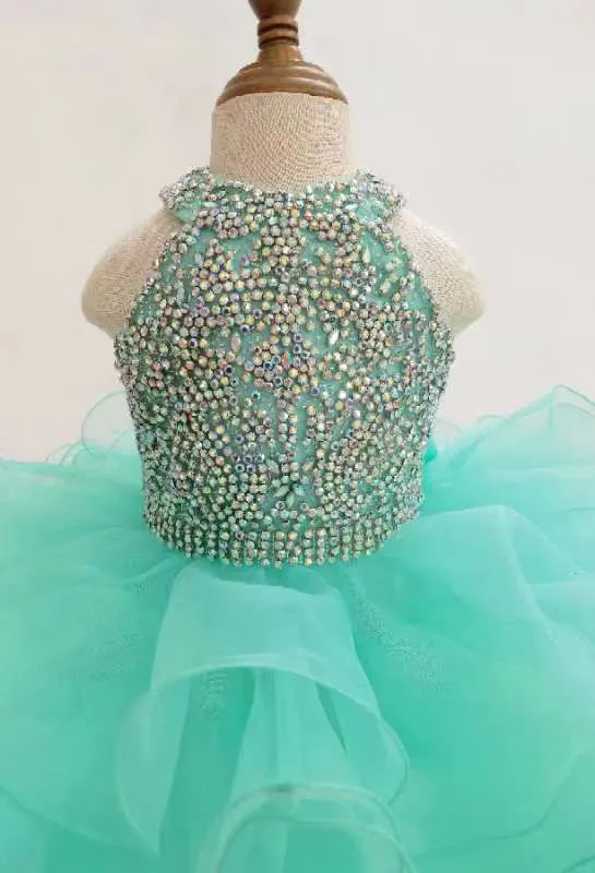 Gorgeous Baby Girl Glitzy Beaded Bodice Beauty Pageant Gown