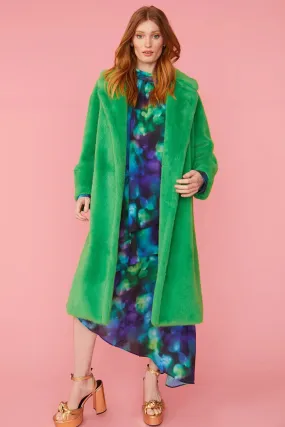 Green Faux Fur Duchess Maxi Coat