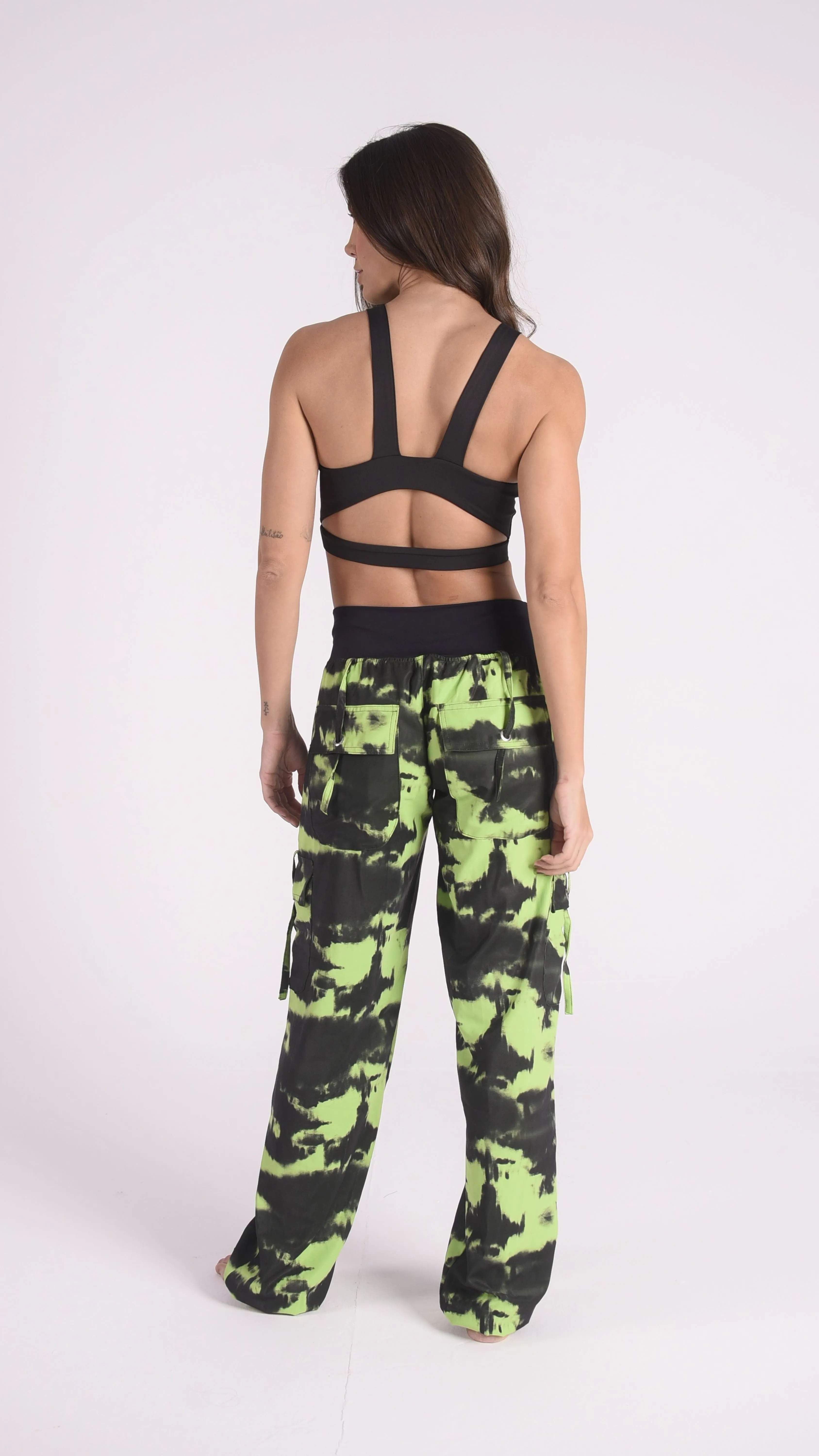 Green Tie-Dye Lis Cargo Pants