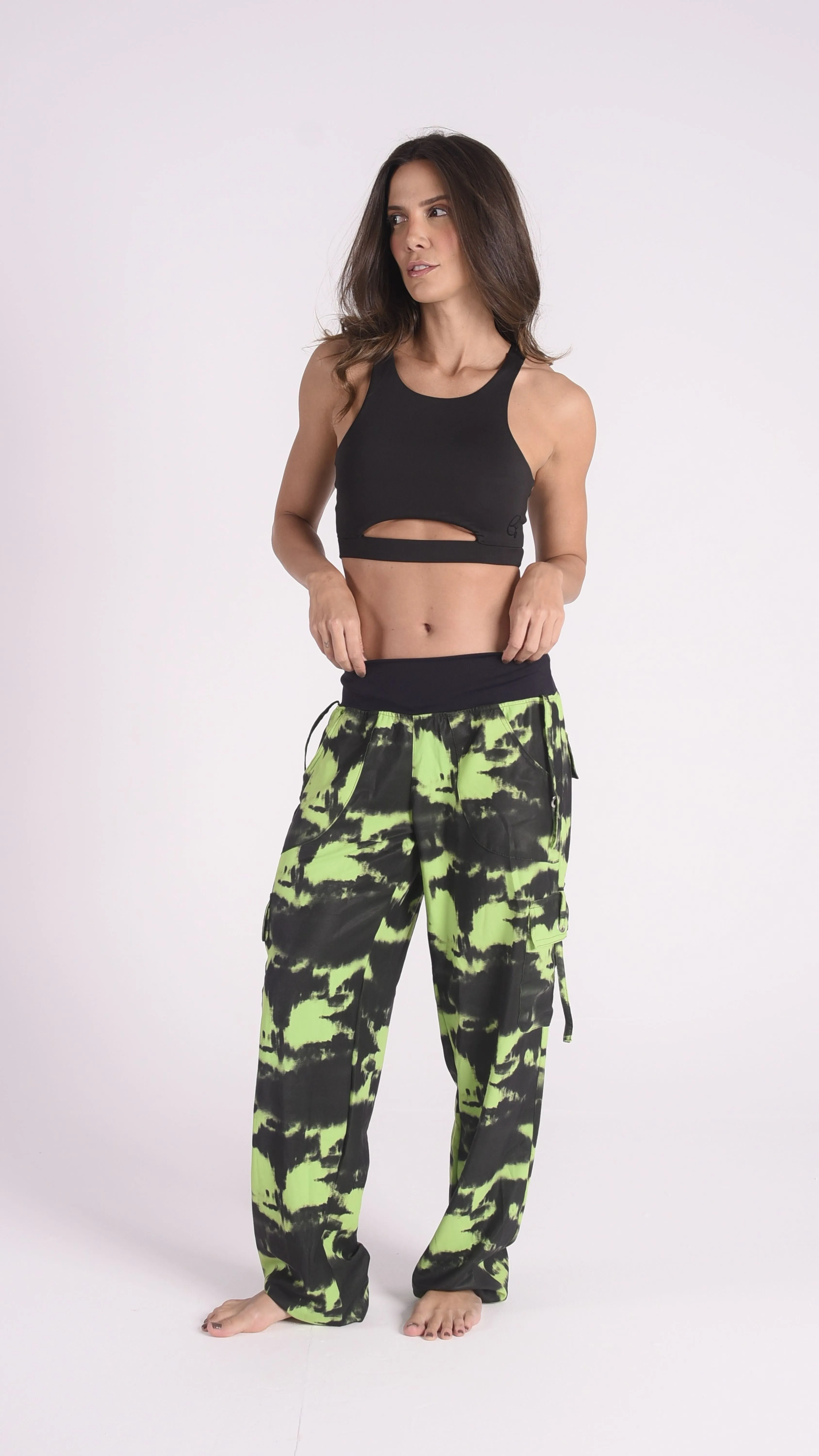 Green Tie-Dye Lis Cargo Pants