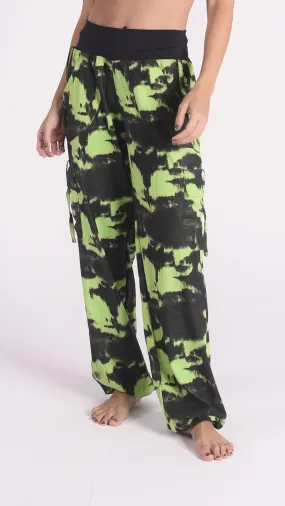 Green Tie-Dye Lis Cargo Pants