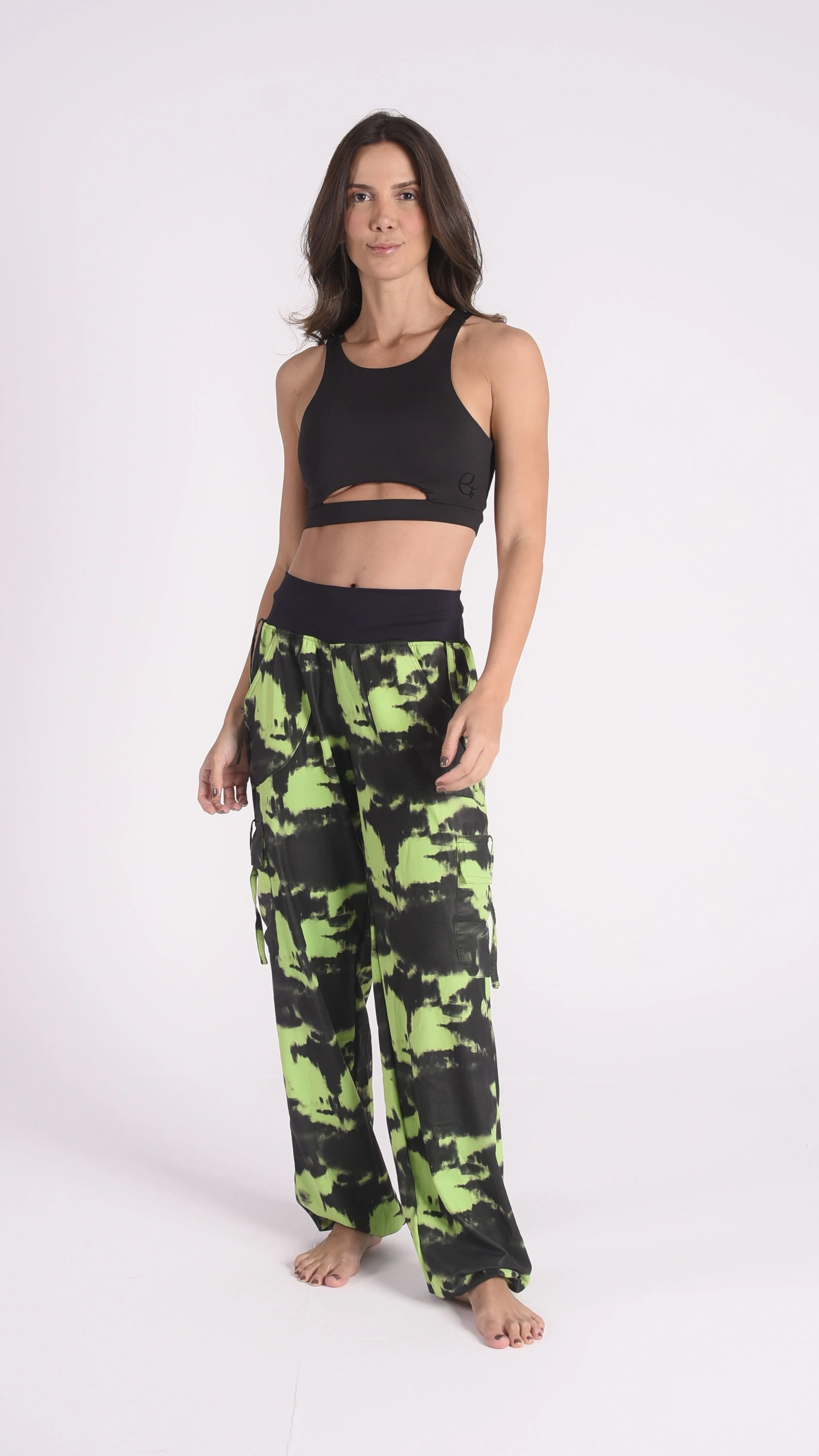 Green Tie-Dye Lis Cargo Pants