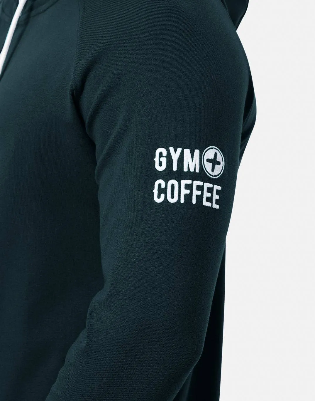 Gym Coffee Chill Zip Hoodie (Mens) - Moss Green