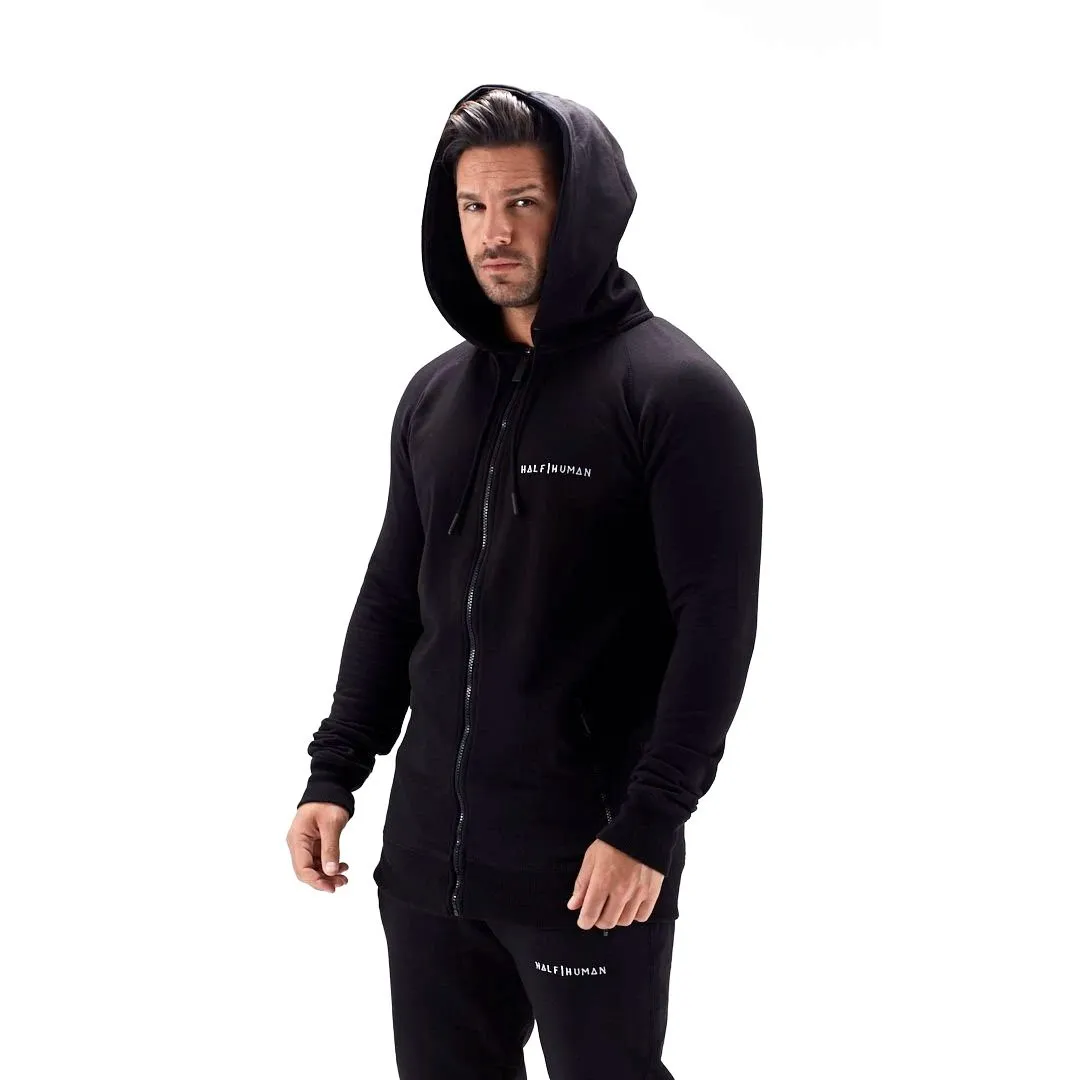 Half Human Mens Zip Hoodie