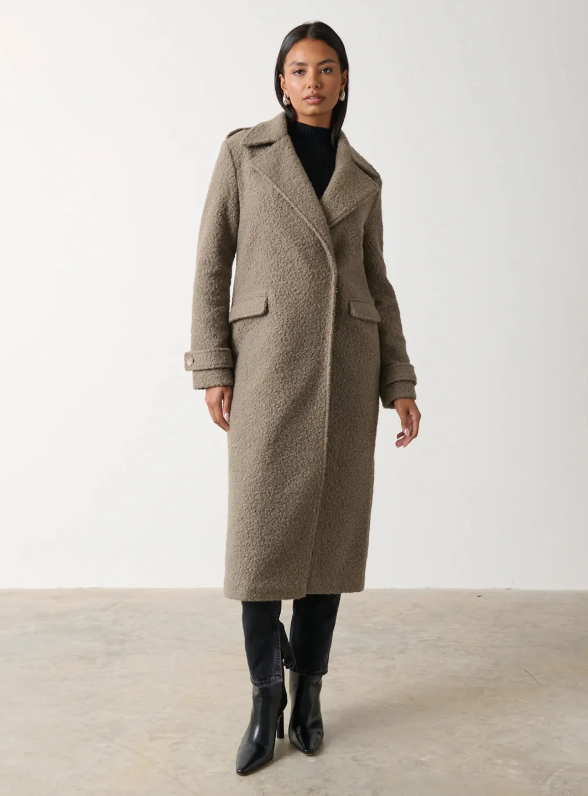 Halston Oversized Boucle Coat