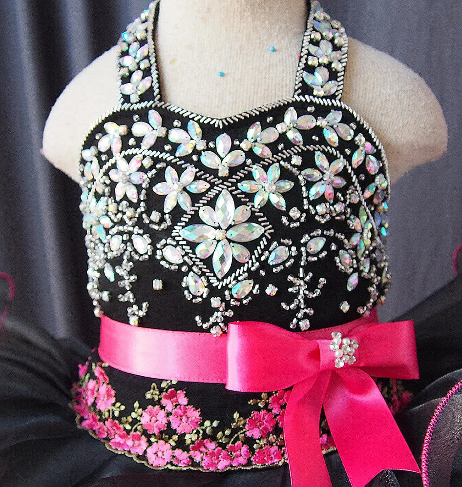 Halter Beaded Bodice Little Miss Cupcake Pageant Dress