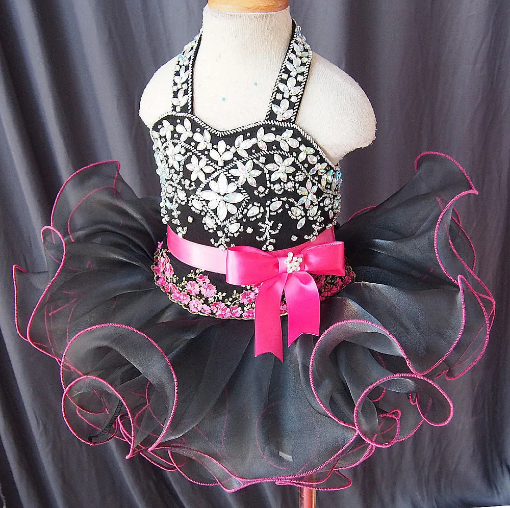 Halter Beaded Bodice Little Miss Cupcake Pageant Dress