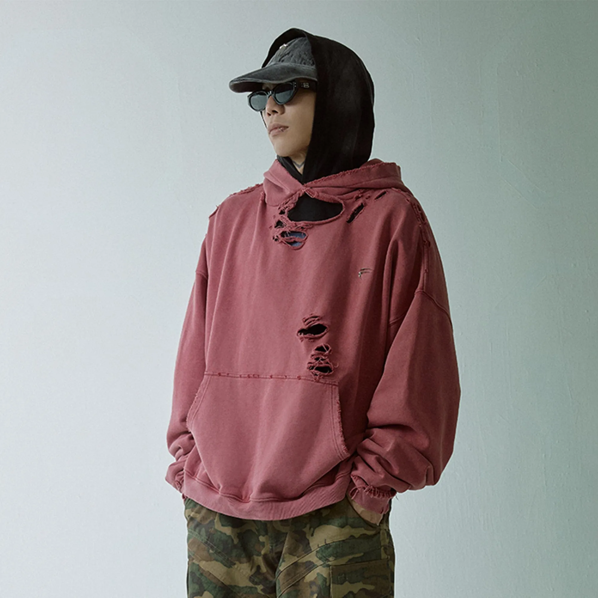 Heavy Distressed Oversized Hoodie