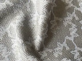 High-End Chic Silvery Scrolling Flowers Silk Blend Brocade (Made in Italy)