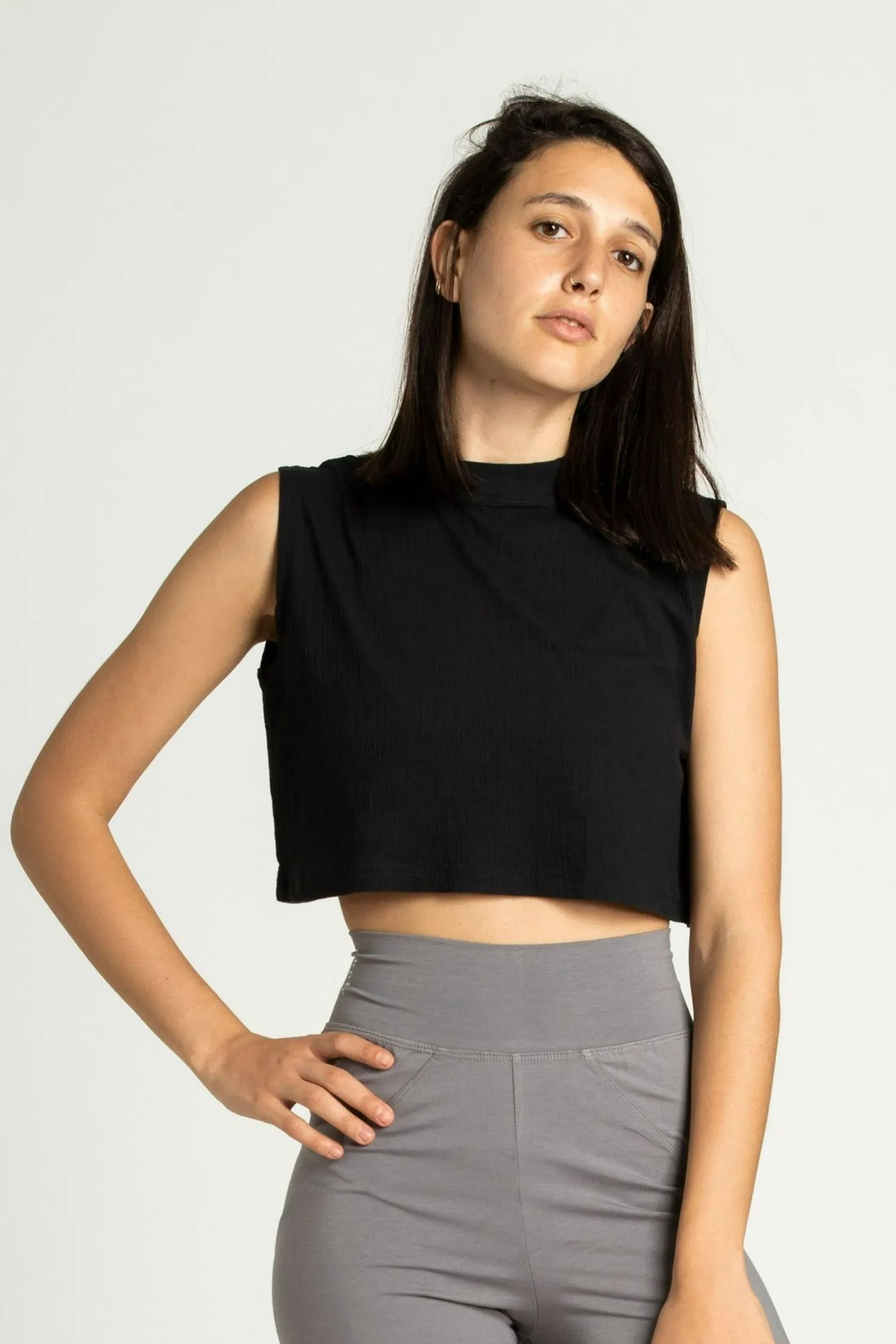 High Neck Crop Box Top