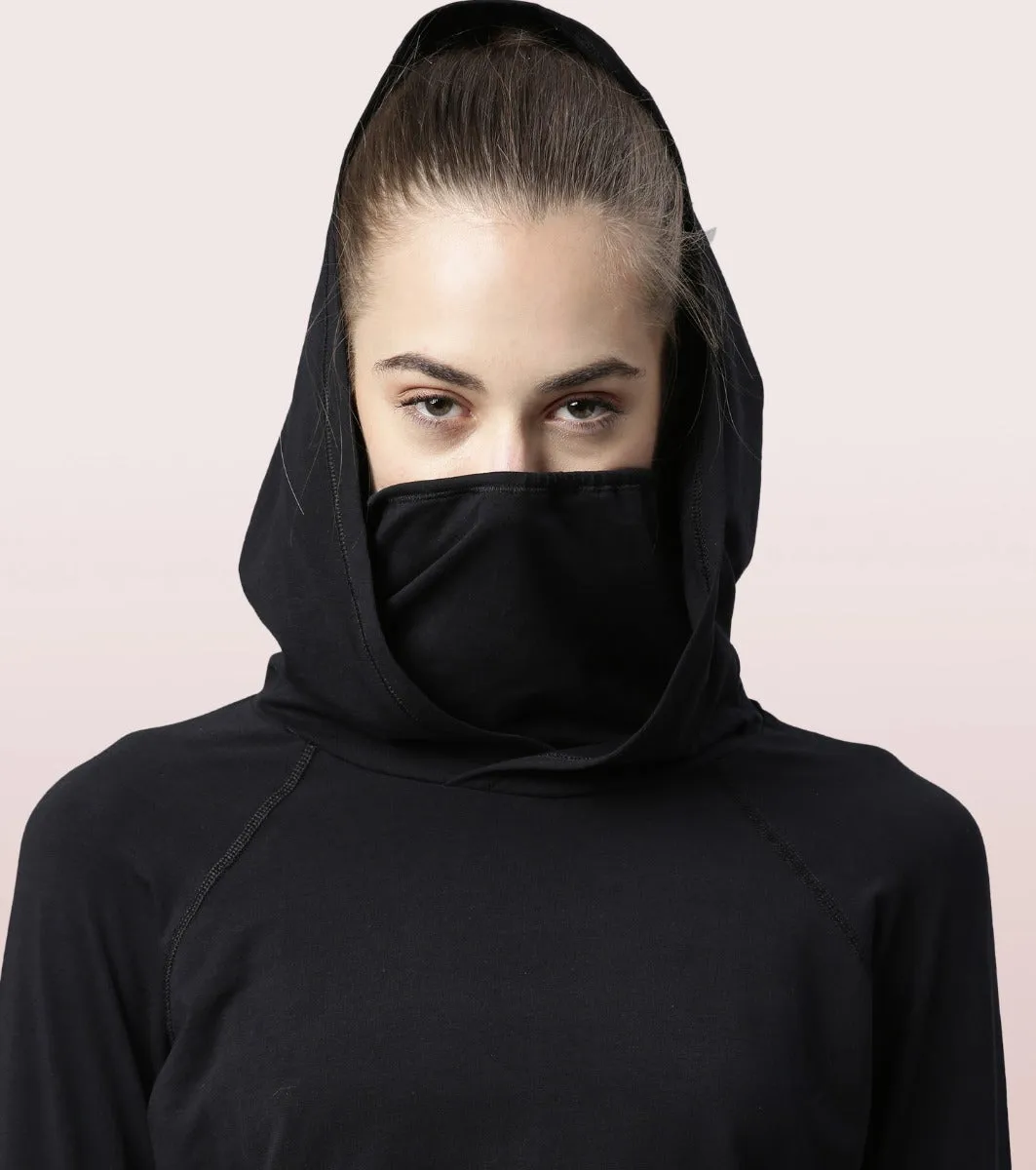 Hooded Mask Tee|Dry Fit Cotton Tee With Hood & Mask