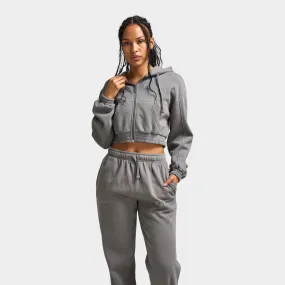 Hoodrich Women's Tagra Cropped Zip Up Hoodie Lava Smoke / Volcanic Ash - Harbour Mist