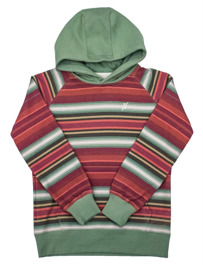 Hooey "Feliz" Pink/Green Serape Hoodie for Women