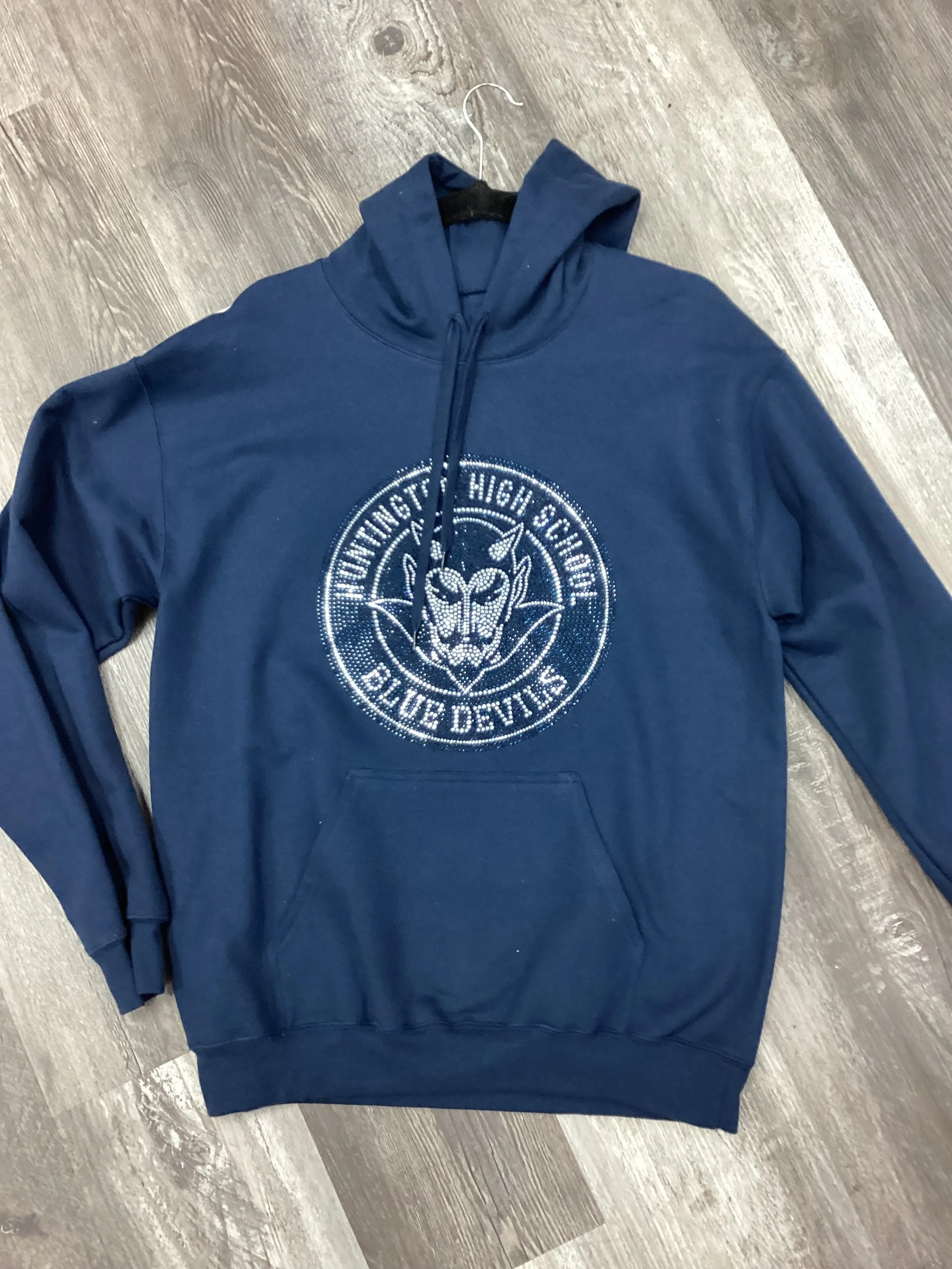 Huntington Blue Devils Bling Hoodies - Navy, Grey or Navy