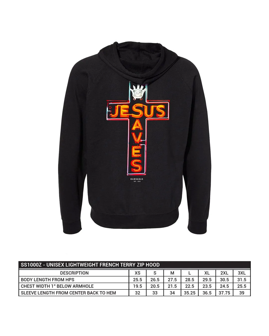 JESUS SAVES Lightweight Zip Hoodie