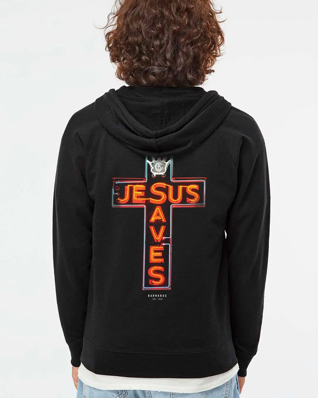 JESUS SAVES Lightweight Zip Hoodie