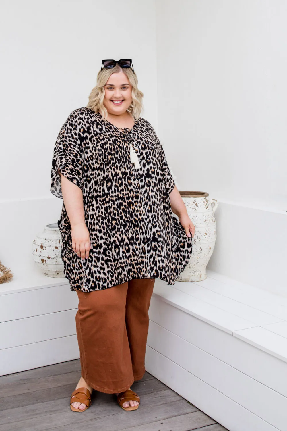 Kaftan Top - Signature Leopard