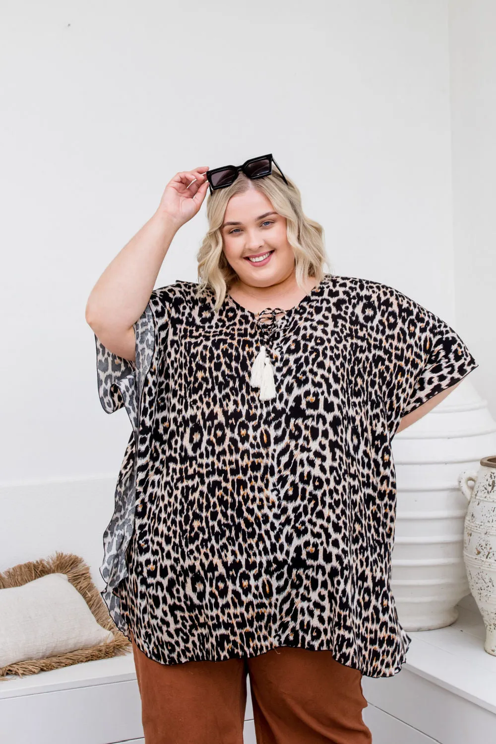 Kaftan Top - Signature Leopard