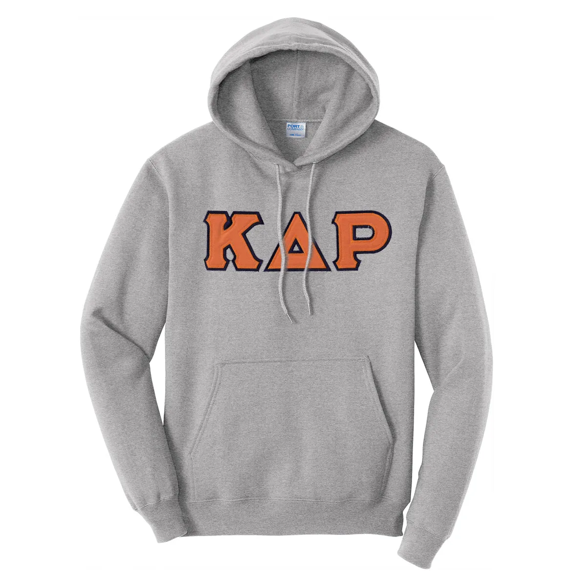 Kappa Delta Rho Heather Gray Hoodie with Sewn On Letters