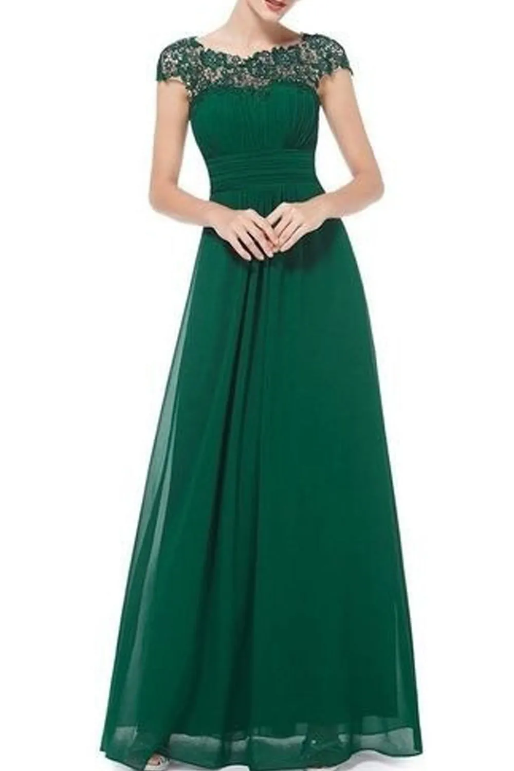 Ketty More Women Beautiful Solid Colored Round Neck Summer Sleeveless Pleated Wedding Dress-KMWD344