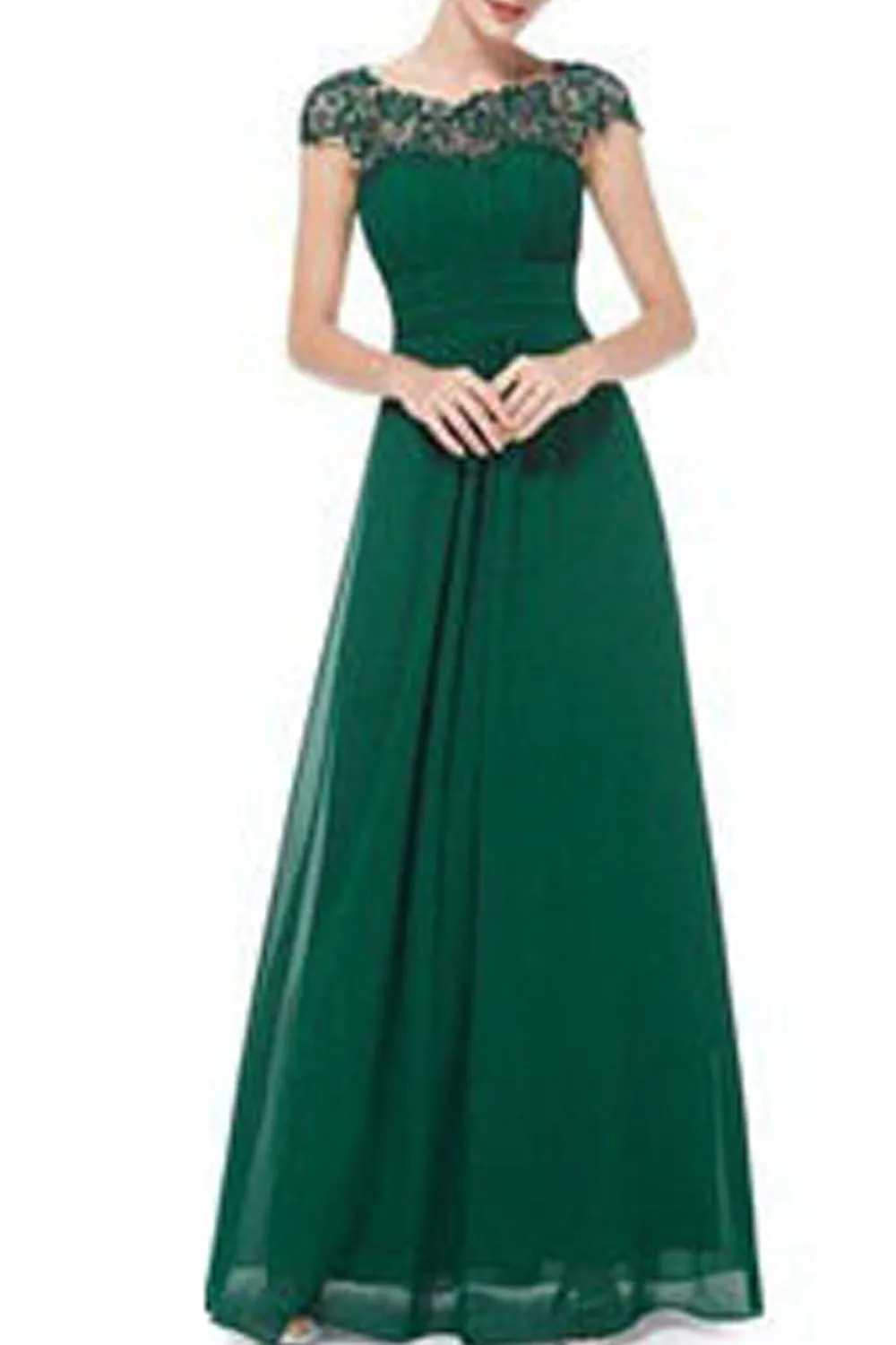 Ketty More Women Beautiful Solid Colored Round Neck Summer Sleeveless Pleated Wedding Dress-KMWD344