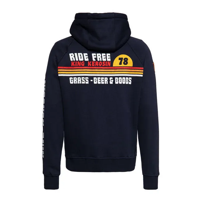 King Kerosin Ride Grass Adventure Gear Hoodie Dark Blue