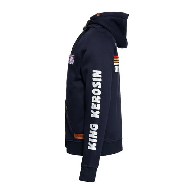 King Kerosin Ride Grass Adventure Gear Hoodie Dark Blue