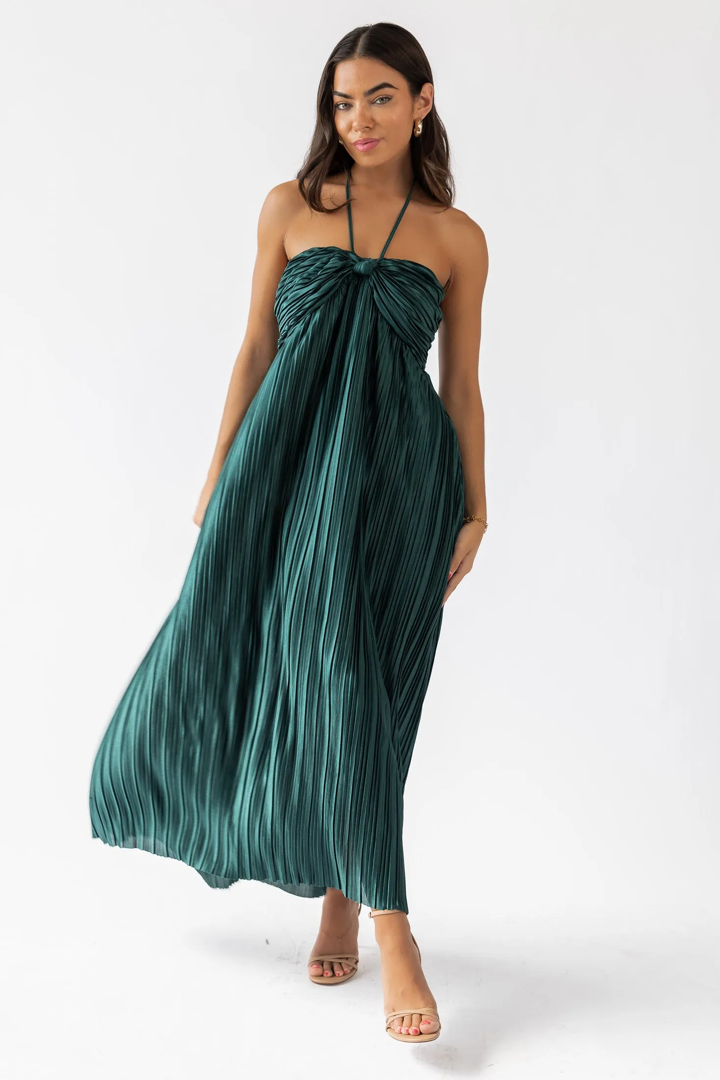 Kleo Emerald Halter Maxi Dress - Final Sale