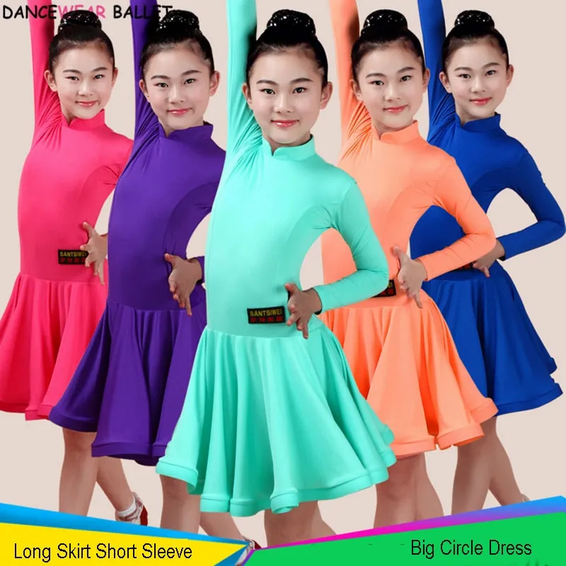 #L7710 Girls Latin Dance - Ballroom- Tango- Salsa -Performance -Competition Costumes- Practice Wear