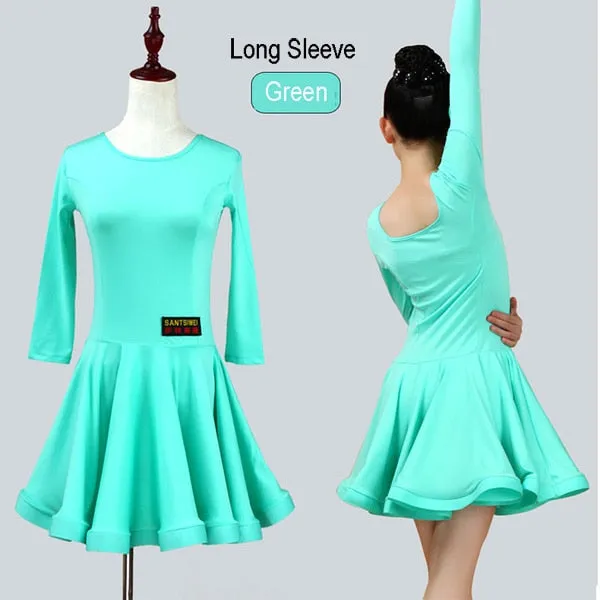 #L7710 Girls Latin Dance - Ballroom- Tango- Salsa -Performance -Competition Costumes- Practice Wear