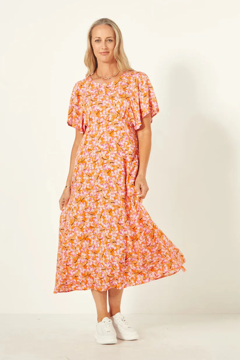 Lemon Tree - Mavis Dress in Orange Tulips