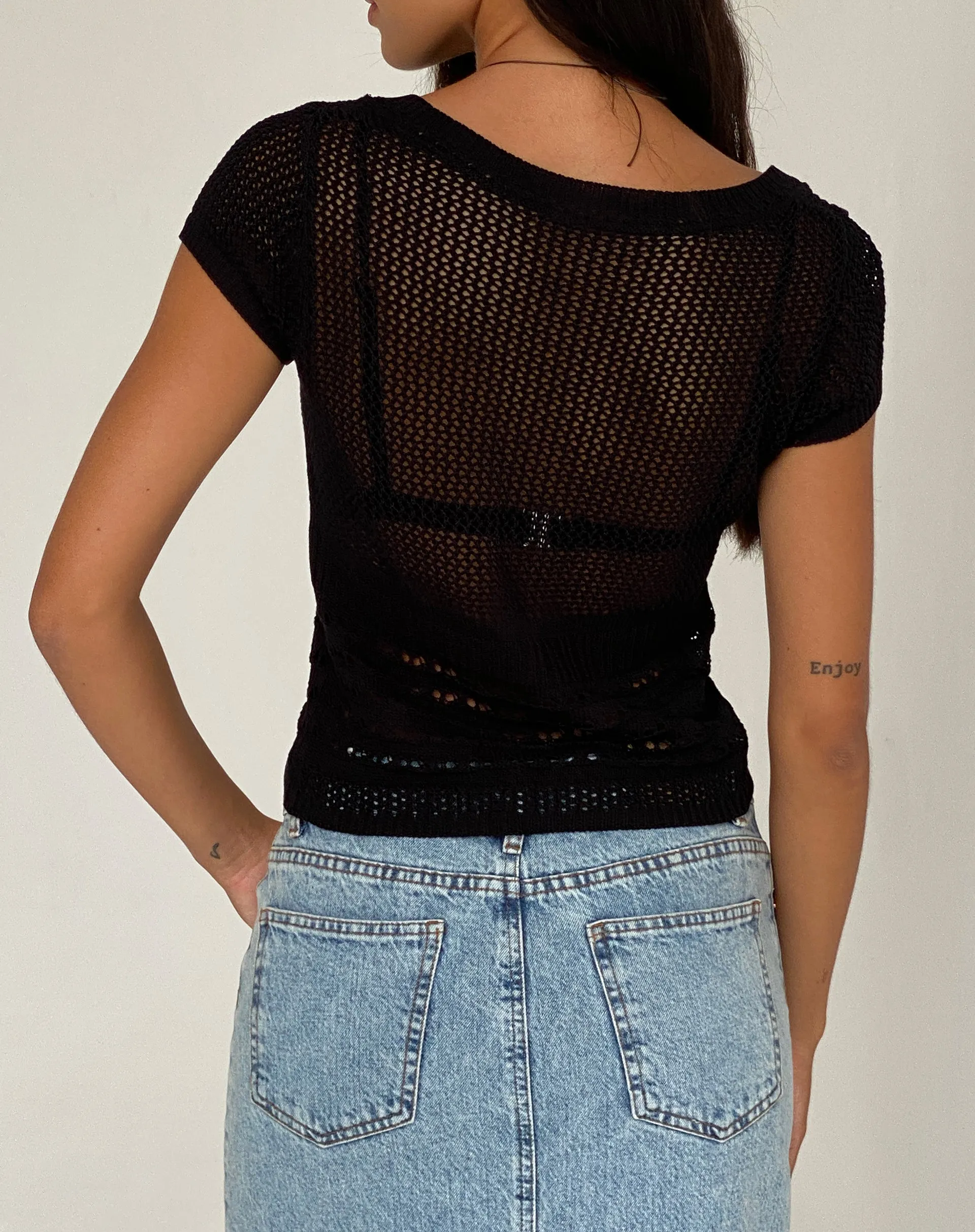 Maika Knitted Top in Black