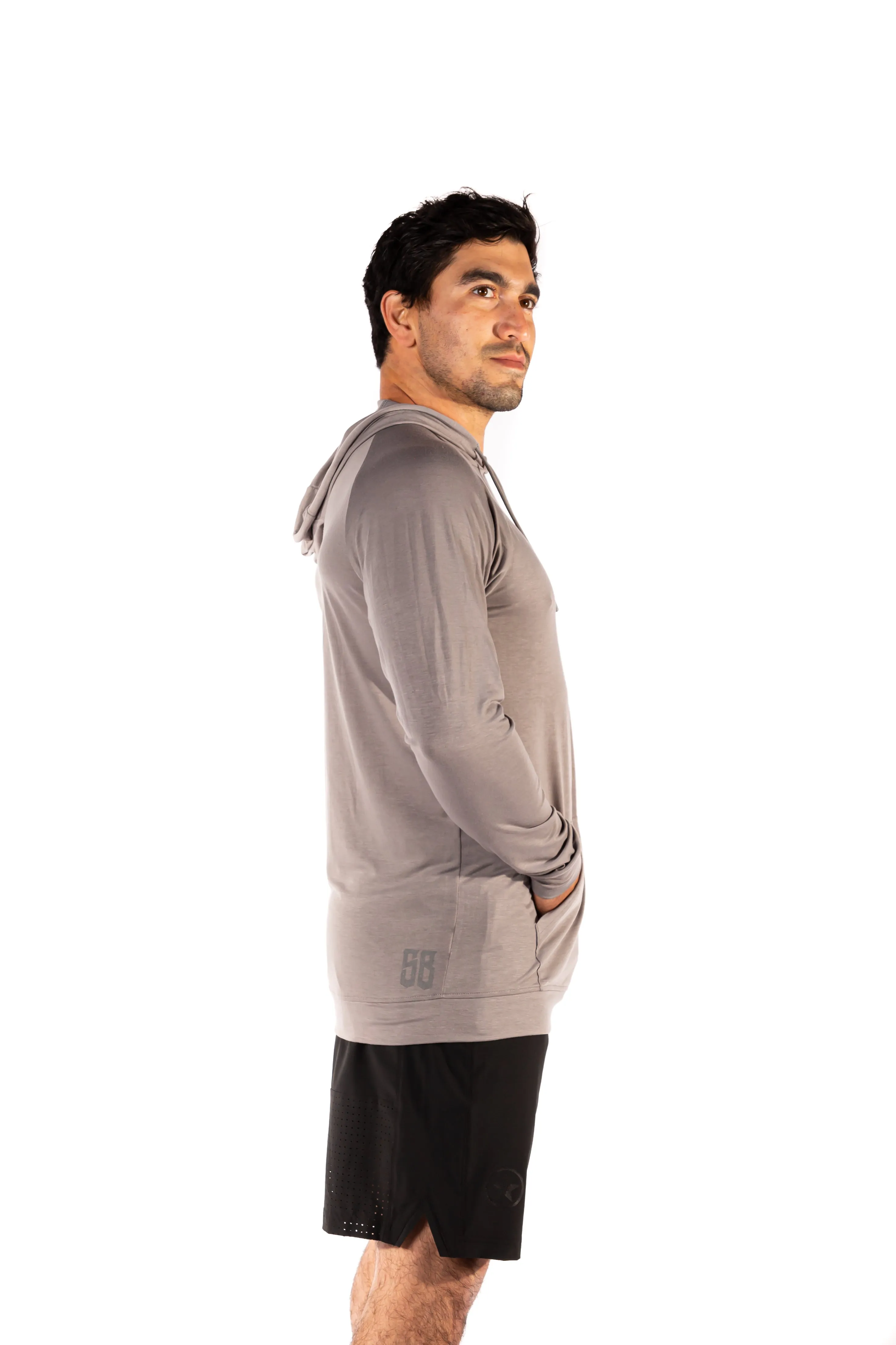 Men's Pull Over Tone Hoodie - Gray