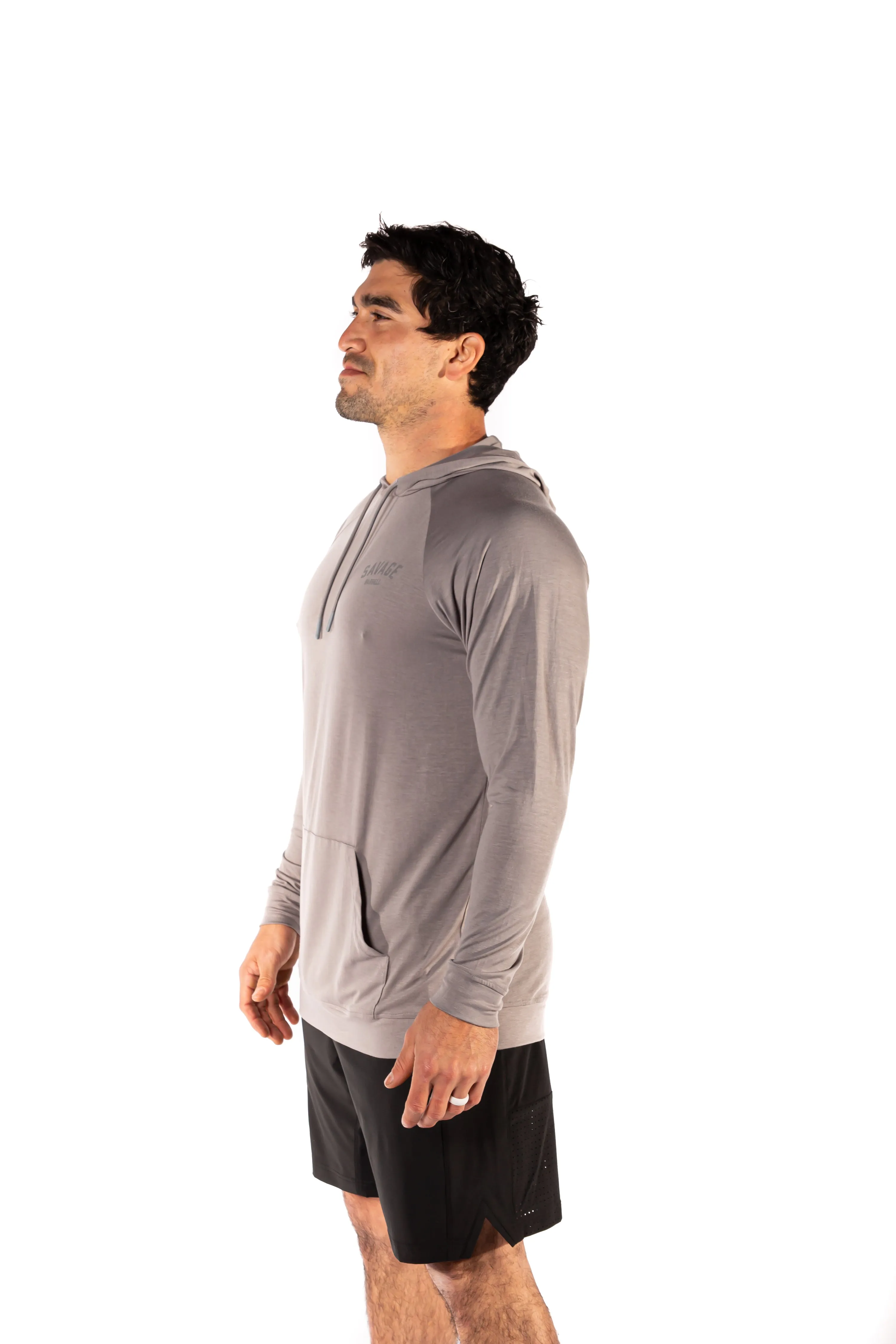 Men's Pull Over Tone Hoodie - Gray