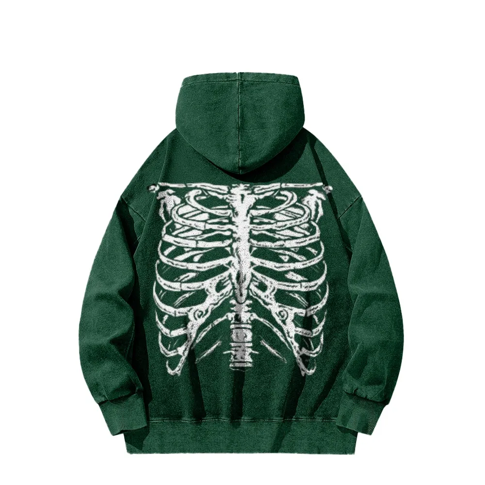 Mens Vintage Skeleton Print Hoodies