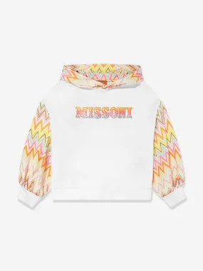 Missoni Girls Zigzag Logo Hoodie in Ivory