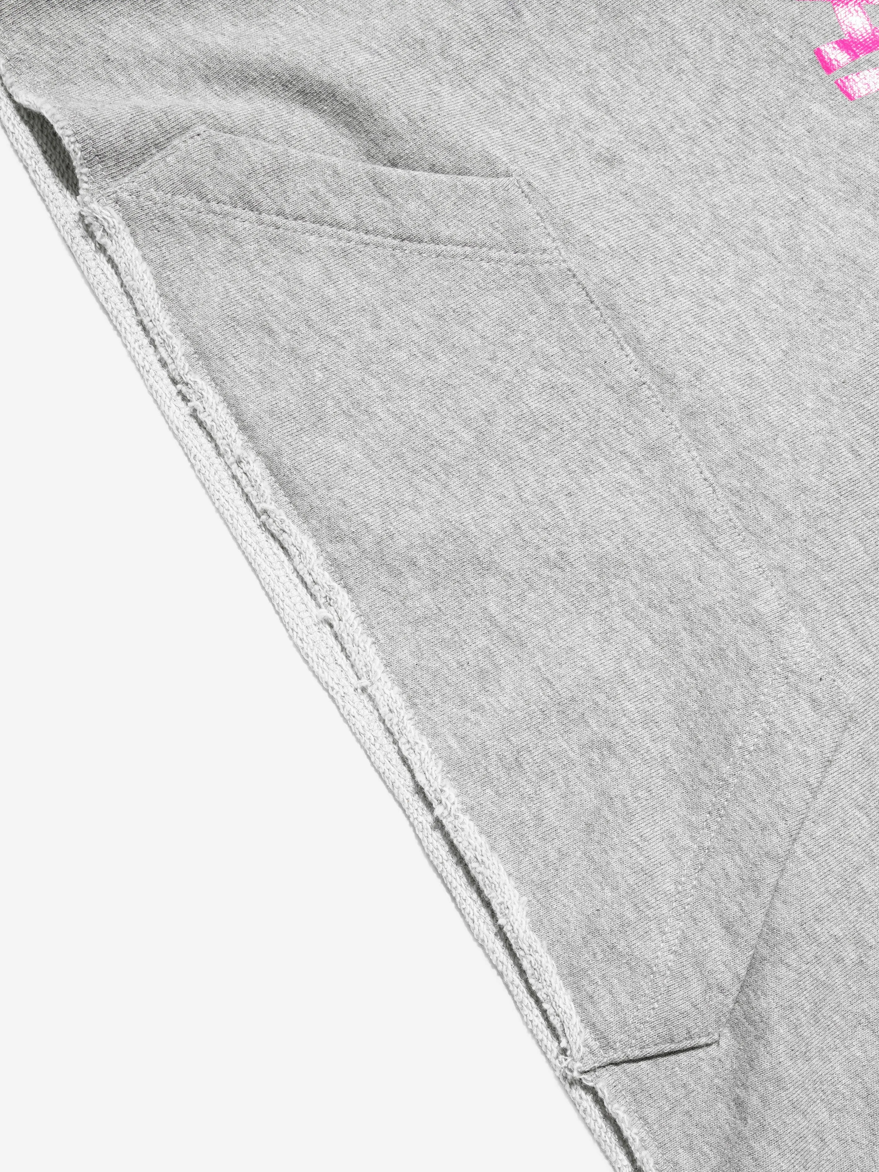 MM6 Maison Margiela Kids Cropped Logo Hoodie In Grey