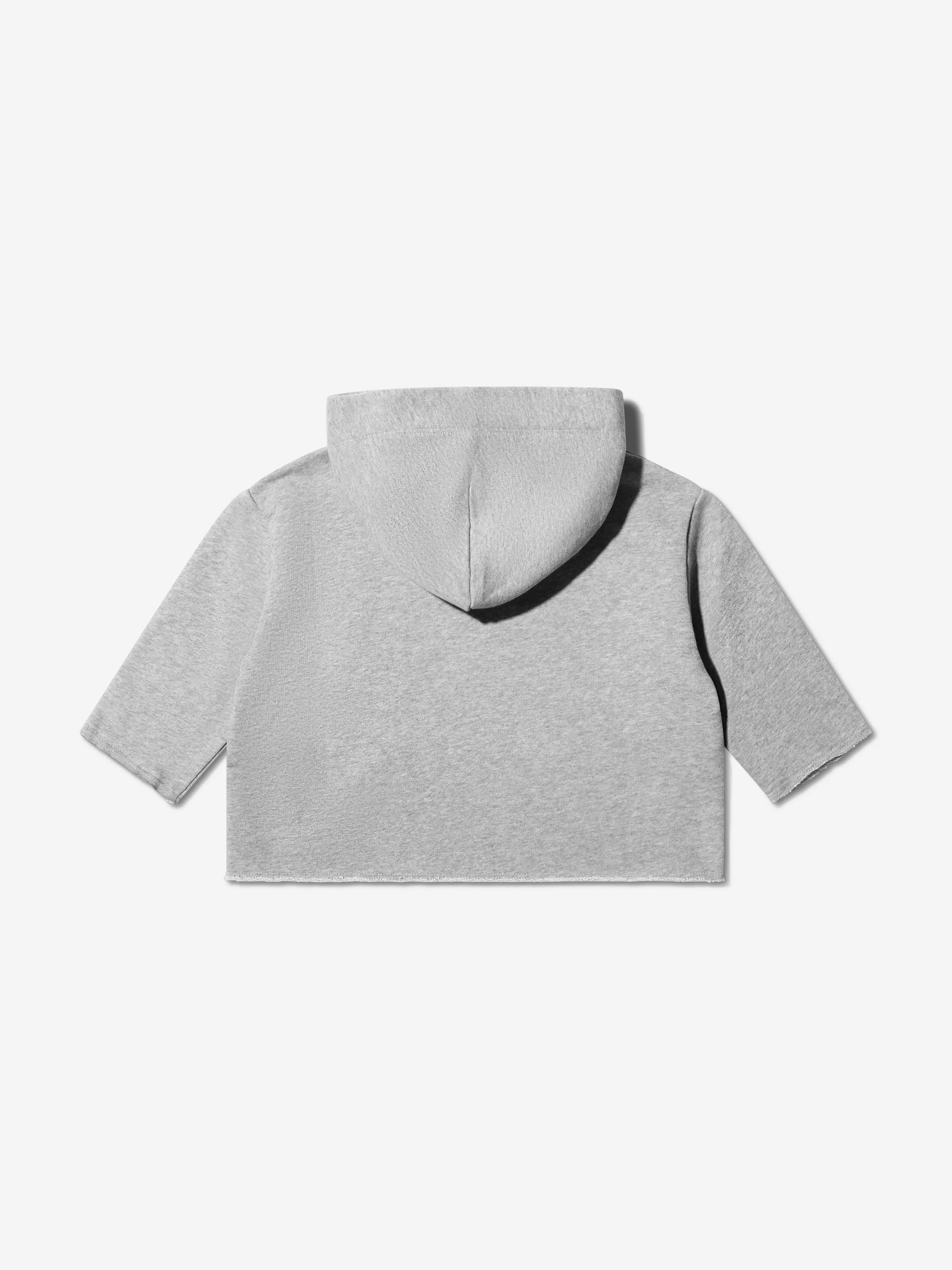 MM6 Maison Margiela Kids Cropped Logo Hoodie In Grey