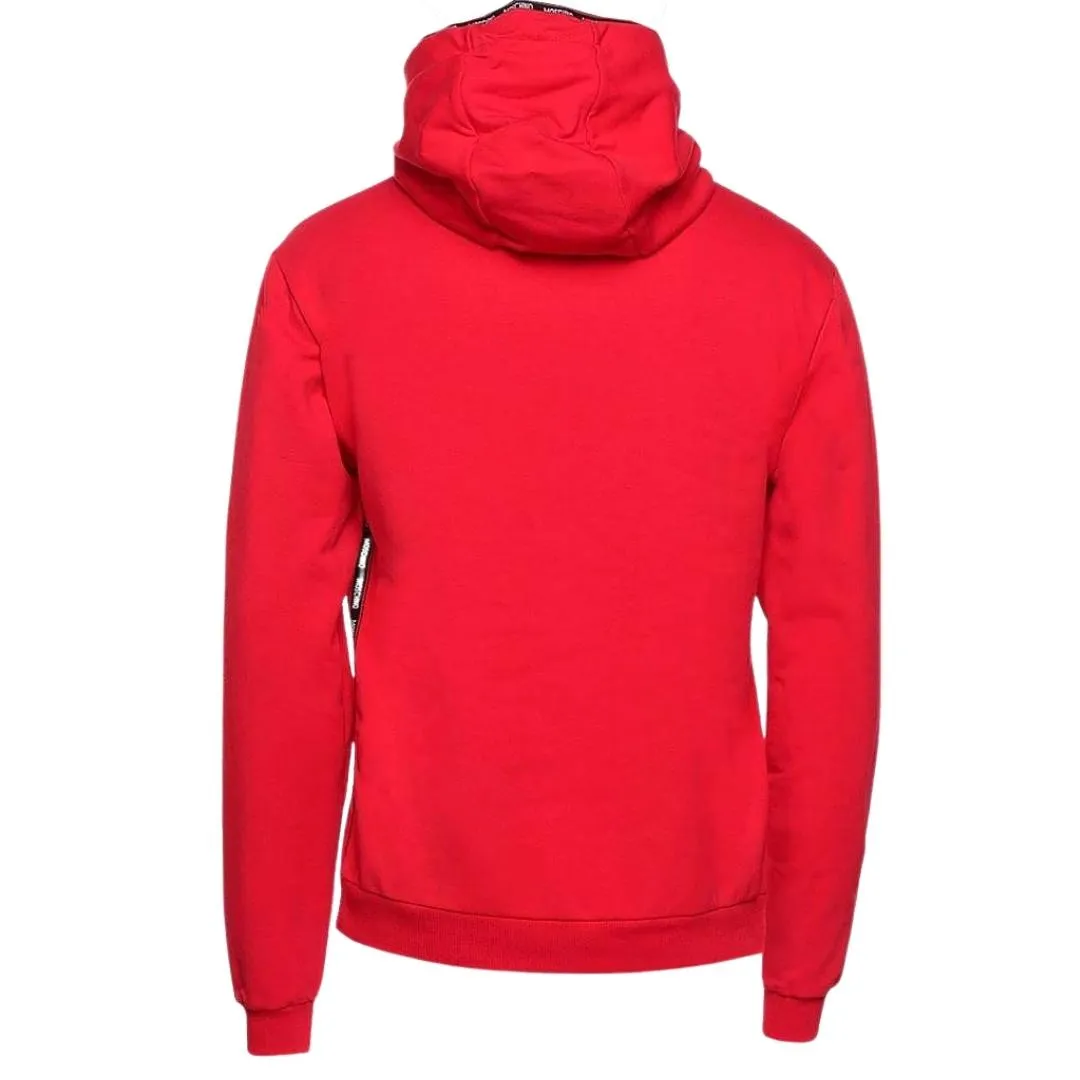 Moschino Brand Taped Hood Red Hoodie