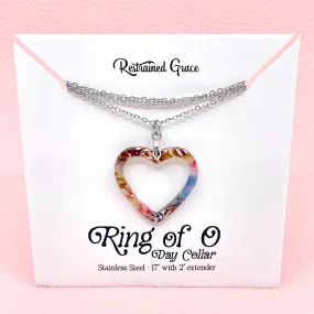 Multicolor Acetate Heart Ring of O Day Collar