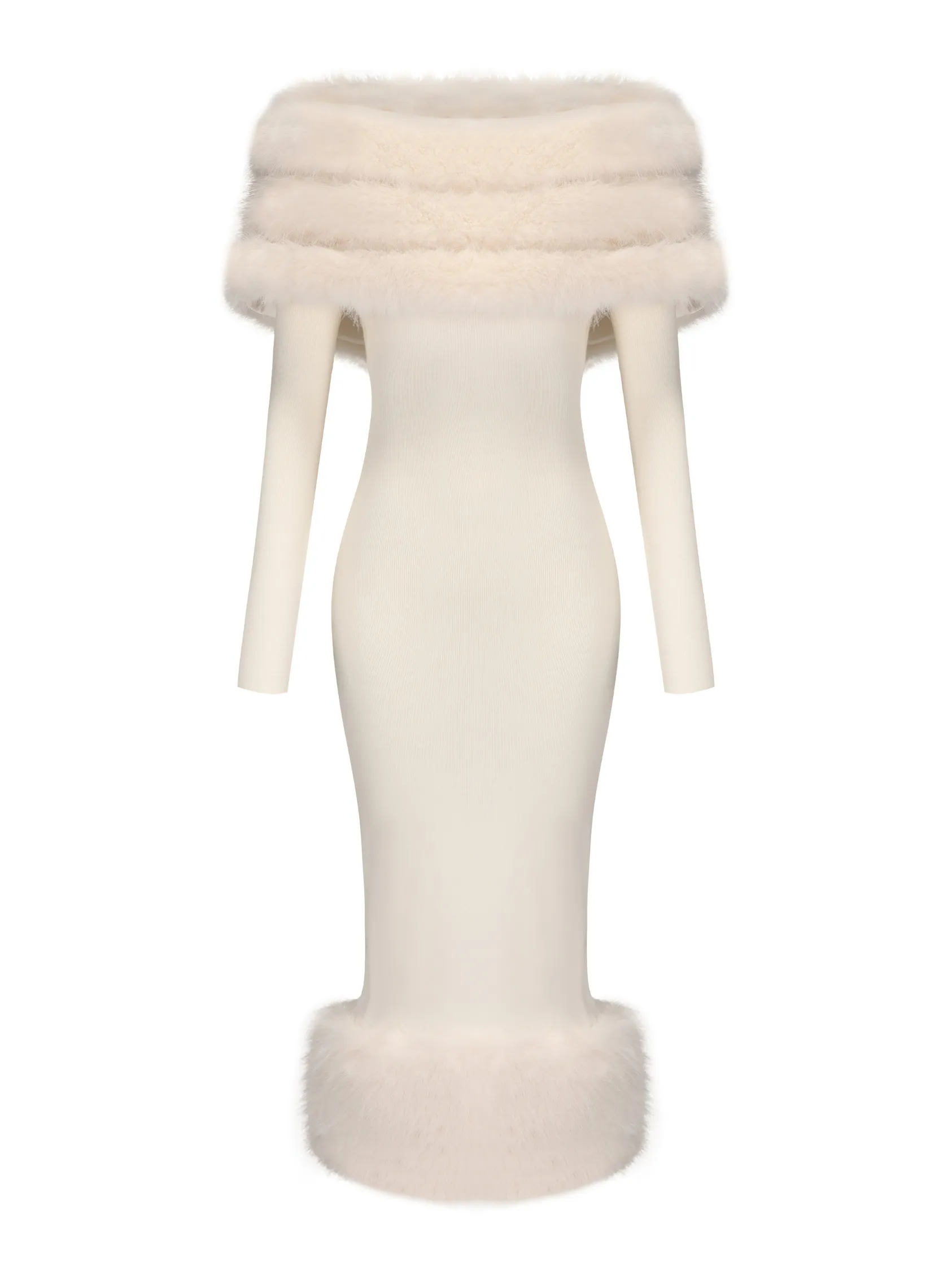 Natalia Fur Dress (White)