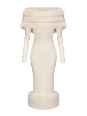 Natalia Fur Dress (White)