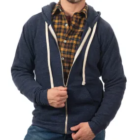 Navy Blue Marled Heather Full Zip Hoodie