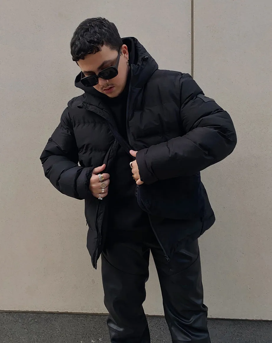 NORE OVERSIZED PUFFER UNISEX JACKET | BLACK