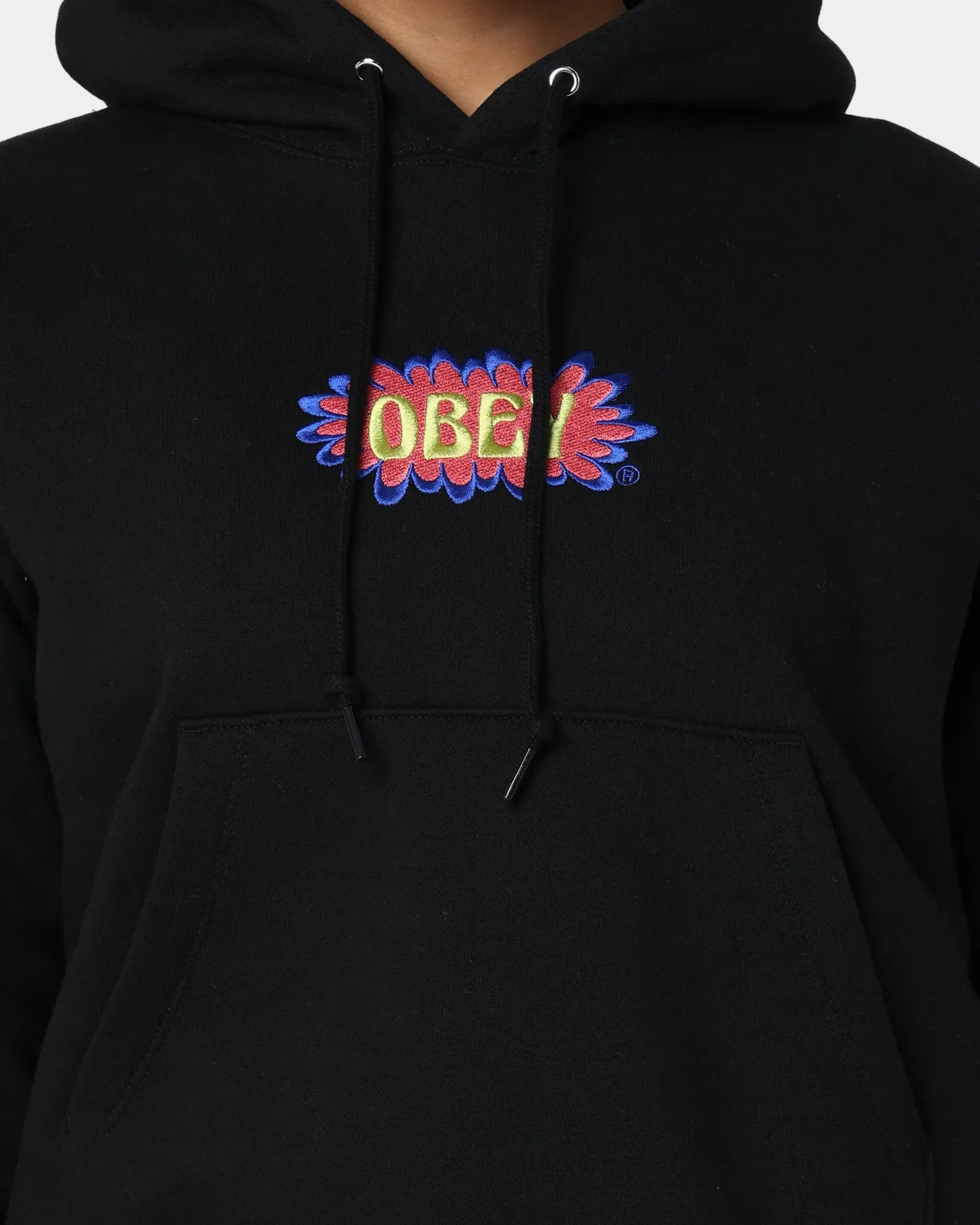 Obey Women's Bubble Cropped Hoodie Black