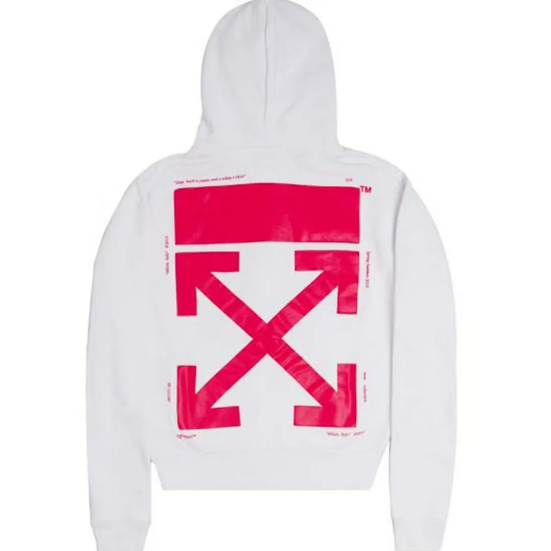 Off-White Bart Logo Oversized Fit White Hoodie