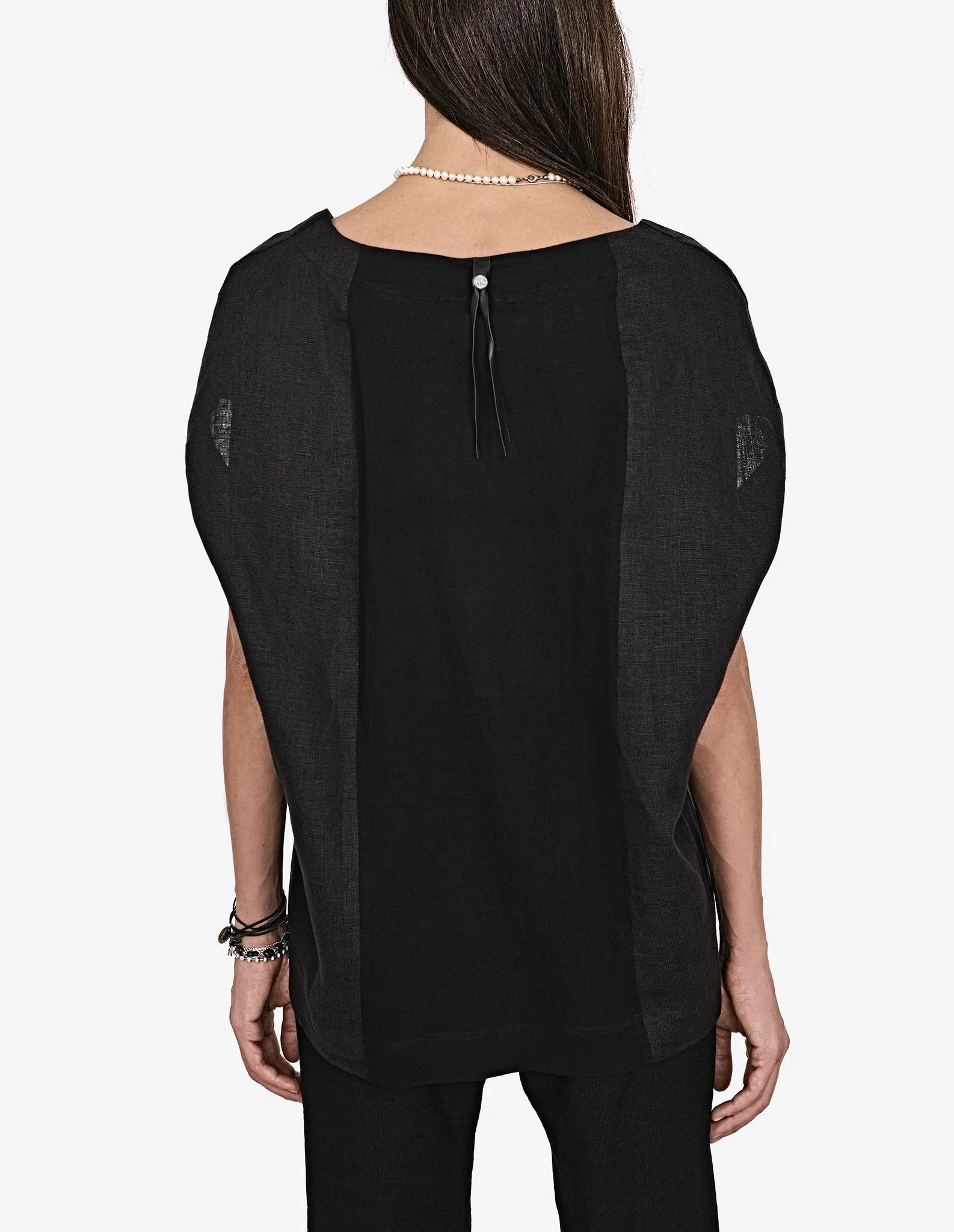 Oversized V-Neck Linen Top