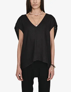 Oversized V-Neck Linen Top