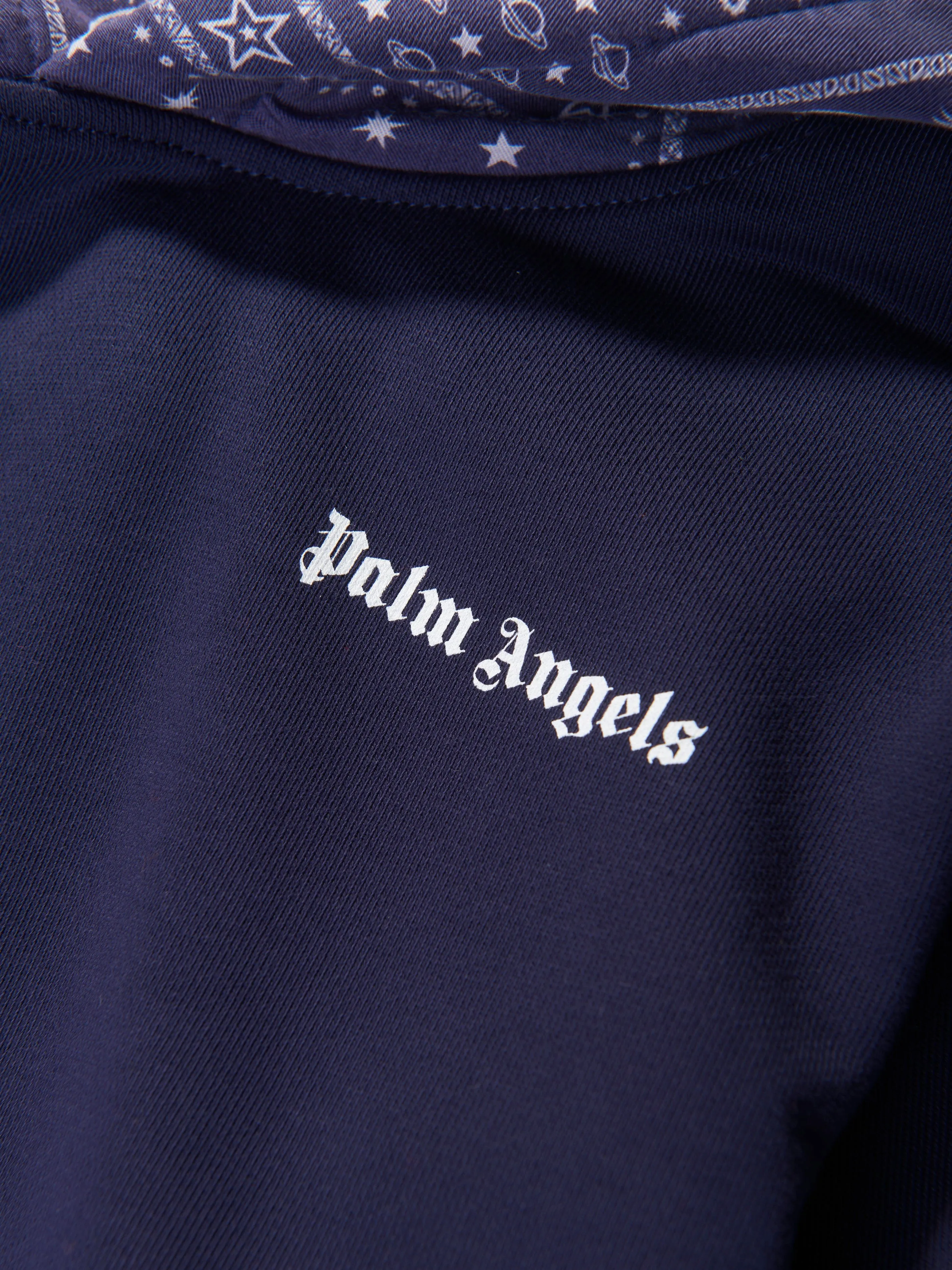 Palm Angels Boys Astro Paisley Hoodie in Navy