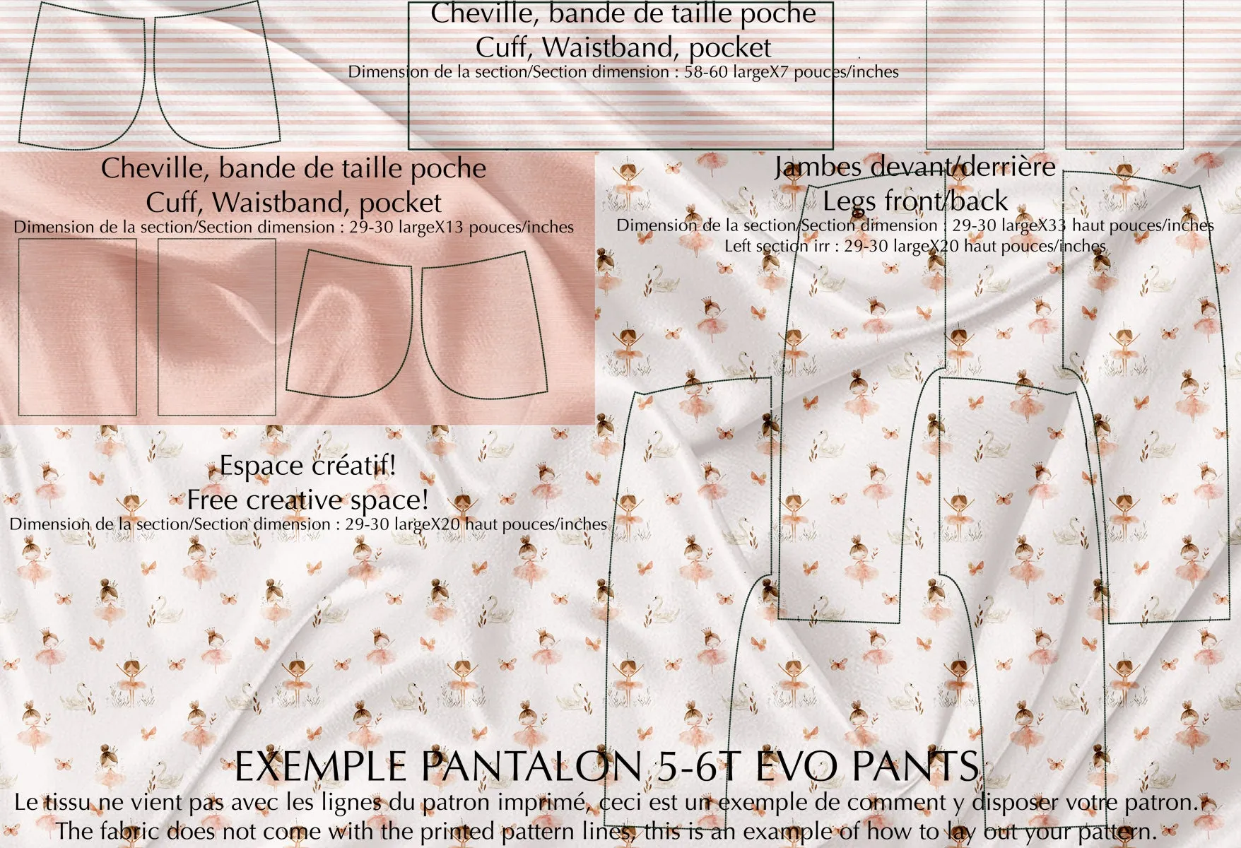 Panneau Multifonction pour Vêtements - Ballerine et papillon